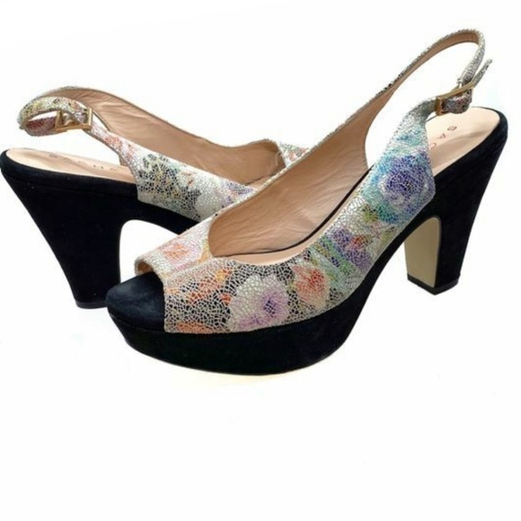 Sacha London Elga Slingback Platform Sandal 
Floral Mosaic 8.5 Boho Artsy Party - Picture 1 of 12